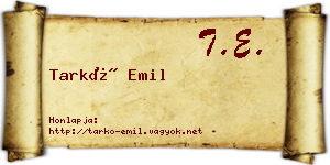 Tarkó Emil névjegykártya